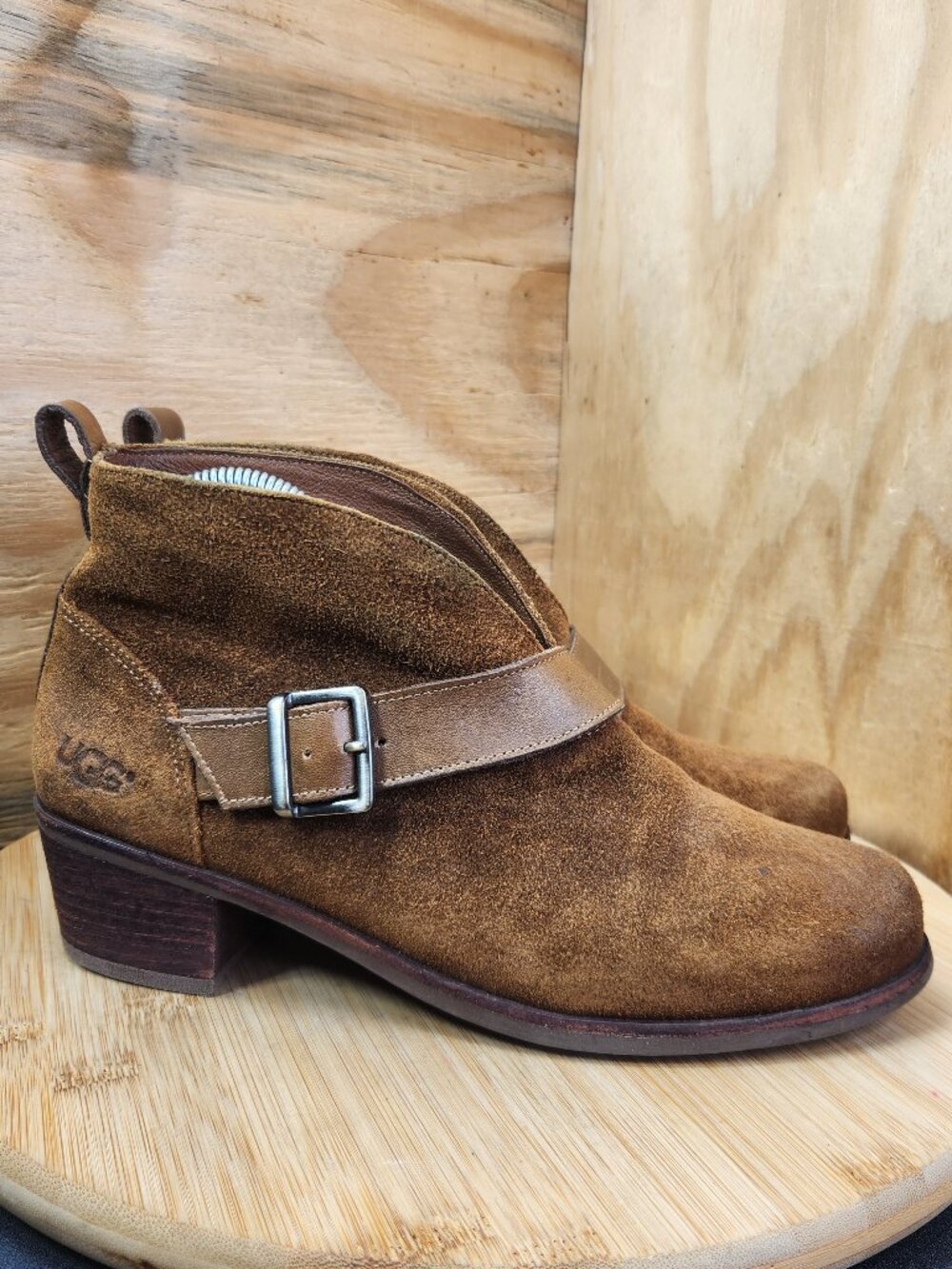 UGG Wright Womens Brown Suede Ankle Boots Size 8